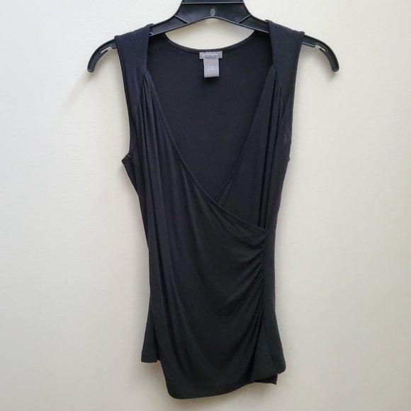 Ann Taylor Tops - Ann Taylor Sleeveless Surplice V-neck Top | Like New | XXS | Black